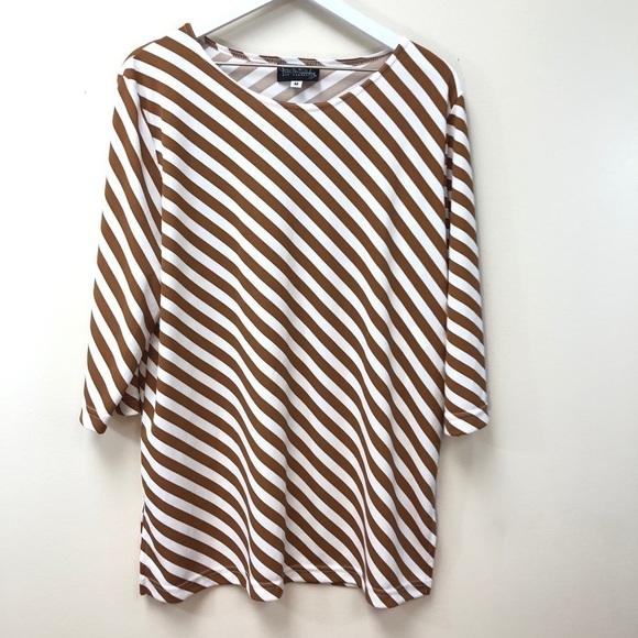 5/$20 Diane VON FURSTENBERG striped tunic top m‎ - Picture 3 of 7